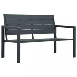 szürke fautánzatú HDPE kerti pad 120 cm