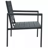 szürke fautánzatú HDPE kerti pad 120 cm