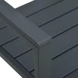 szürke fautánzatú HDPE kerti pad 120 cm