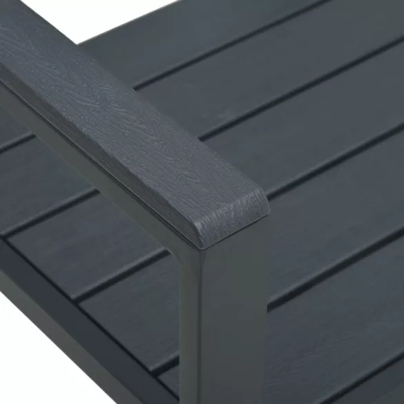 szürke fautánzatú HDPE kerti pad 120 cm