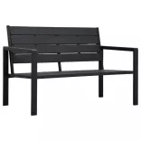 fekete fautánzatú HDPE kerti pad 120 cm
