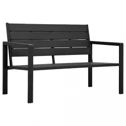 fekete fautánzatú HDPE kerti pad 120 cm