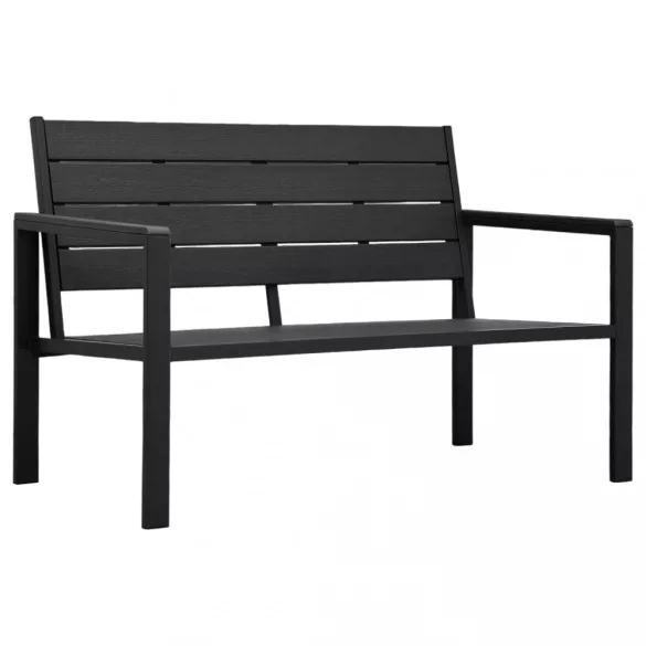 fekete fautánzatú HDPE kerti pad 120 cm
