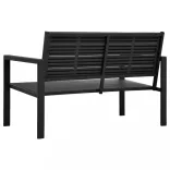 fekete fautánzatú HDPE kerti pad 120 cm