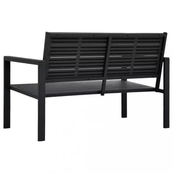fekete fautánzatú HDPE kerti pad 120 cm