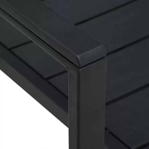 2 darab fekete fautánzatú HDPE kerti szék