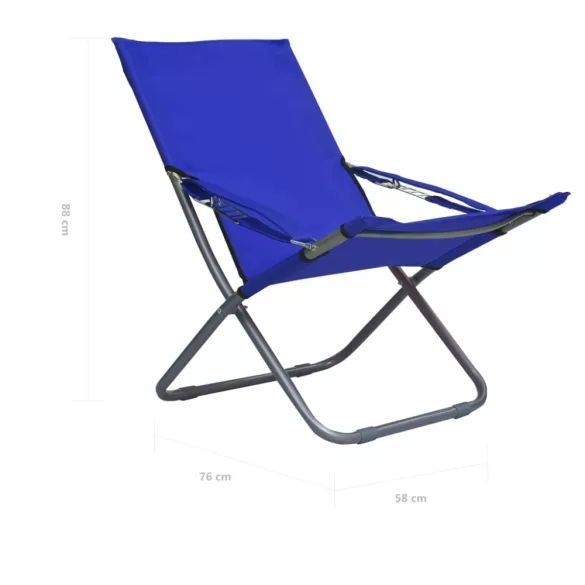 2 db összecsukható kék szövet strandszék