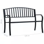 fekete acél kerti pad 125 cm