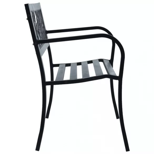 fekete acél kerti pad 125 cm