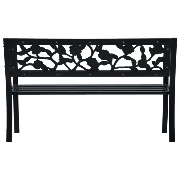 fekete acél kerti pad 125 cm