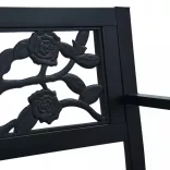 fekete acél kerti pad 125 cm