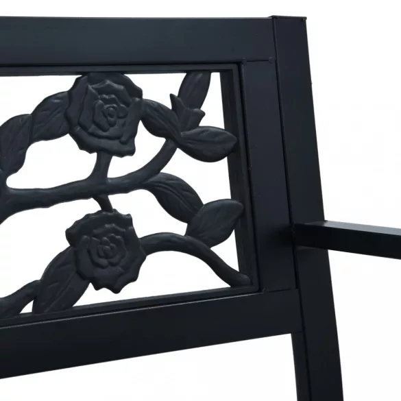 fekete acél kerti pad 125 cm