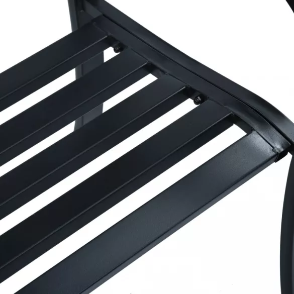 fekete acél kerti pad 125 cm