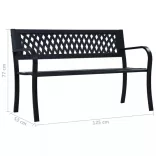 fekete acél kerti pad 125 cm