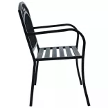 fekete acél kerti pad 125 cm