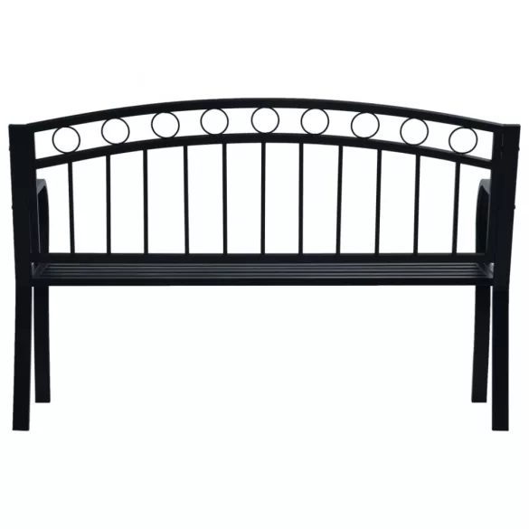 fekete acél kerti pad 125 cm