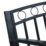 fekete acél kerti pad 125 cm