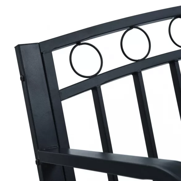fekete acél kerti pad 125 cm