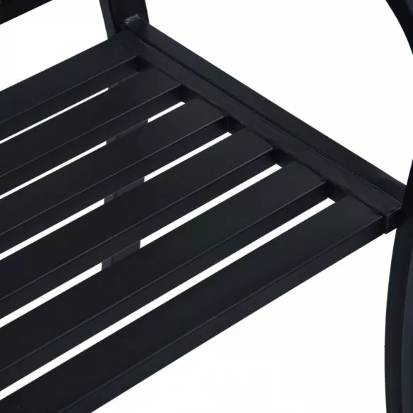 fekete acél kerti pad 125 cm