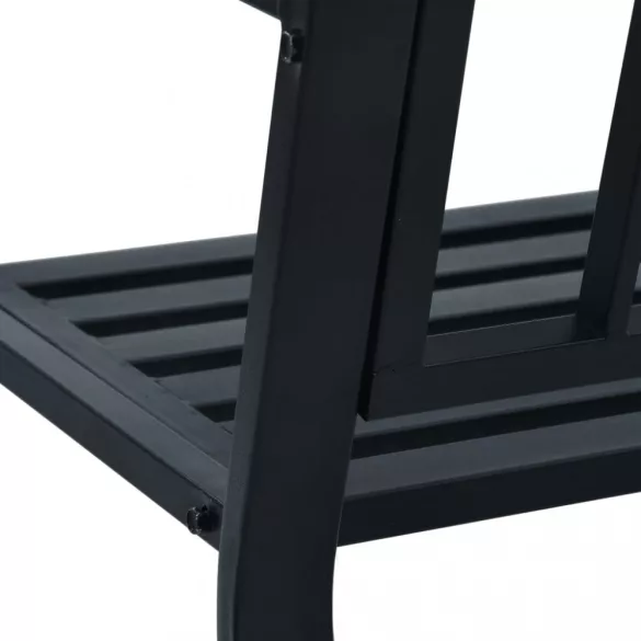 fekete acél kerti pad 125 cm