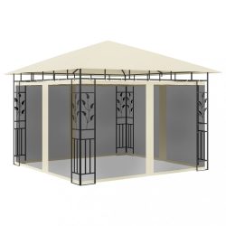   krémszínű pavilon szúnyoghálóval 3 x 3 x 2,73 m 180 g/m²