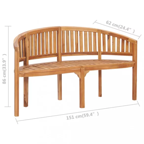 tömör tíkfa banán alakú pad 151 cm