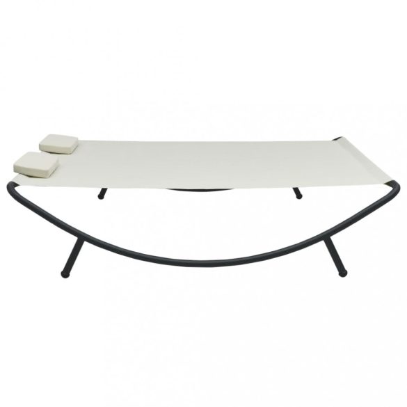 krémszínű szövet kültéri napozóágy