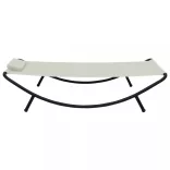 krémszínű acél kerti ágy 200 x 90 cm