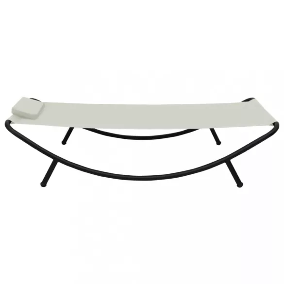krémszínű acél kerti ágy 200 x 90 cm