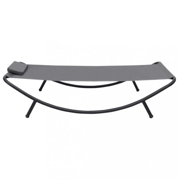 szürke acél kerti ágy 200 x 90 cm