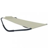 krémszínű acél kerti ágy 200 x 90 cm