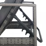 szürke polyrattan karfás napozóágy