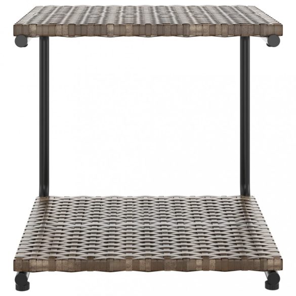 2-személyes barna polyrattan kerti napozóágy párnákkal