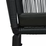 2 db fekete PE rattan kerti szék