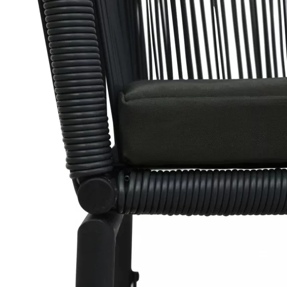 2 db fekete PE rattan kerti szék
