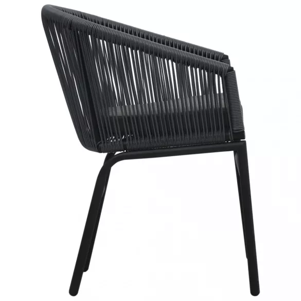 2 db antracitszürke PE rattan kerti szék