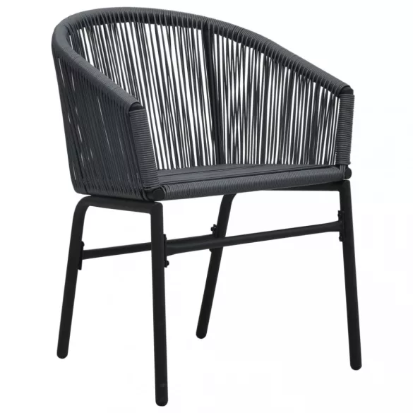 2 db antracitszürke PE rattan kerti szék