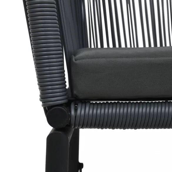 2 db antracitszürke PE rattan kerti szék