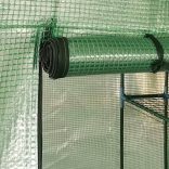 acél melegház polcokkal 227 x 223 cm