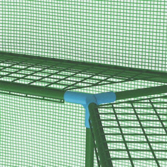 acél melegház polcokkal 227 x 223 cm