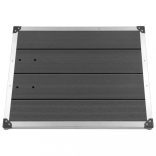 szürke WPC és rozsdamentes acél kültéri zuhanytálca 80 x 62 cm