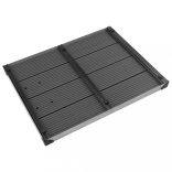 szürke WPC és rozsdamentes acél kültéri zuhanytálca 80 x 62 cm