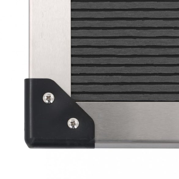 szürke WPC és rozsdamentes acél kültéri zuhanytálca 80 x 62 cm