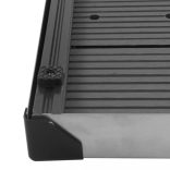 szürke WPC és rozsdamentes acél kültéri zuhanytálca 80 x 62 cm