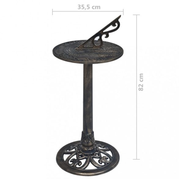 bronz színű műanyag napóra 35,5 x 82 cm