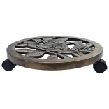 6 db bronzszínű gurulós műanyag virágtartó 38 cm