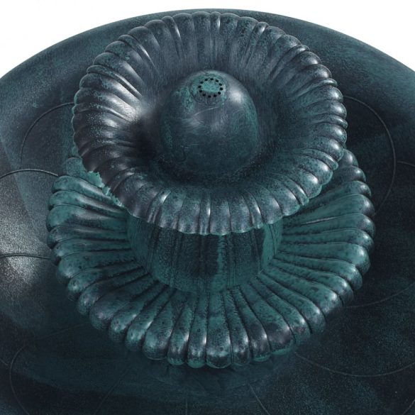 zöld műanyag madárfürdető szökőkúttal 50 x 91 cm