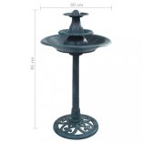 zöld műanyag madárfürdető szökőkúttal 50 x 91 cm