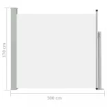 krémszínű kihúzható oldalsó teraszi napellenző 170 x 300 cm