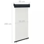 krémszínű oldalsó terasznapellenző 85 x 250 cm